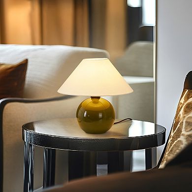 Fiona 11" LED Table Lamp with Round Ceramic Base