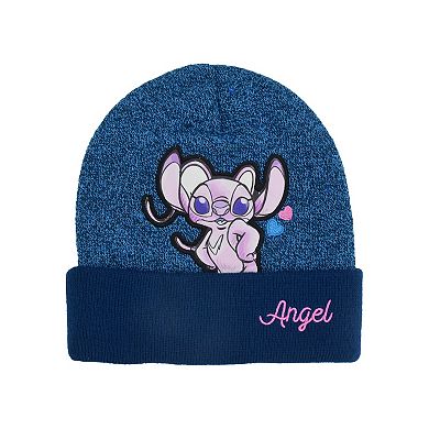 Women's Disney's Stitch & Angel Hearts Marled Cuff Beanie