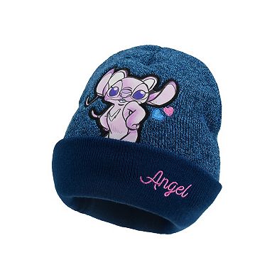Women's Disney's Stitch & Angel Hearts Marled Cuff Beanie