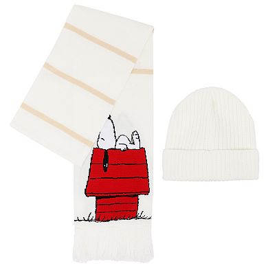 Women's Peanuts Snoopy 2-pc. Doghouse Scarf & Beanie Set