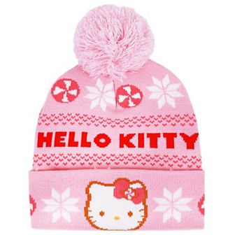 Women's Sanrio Hello Kitty Candy Holiday Beanie with Pom