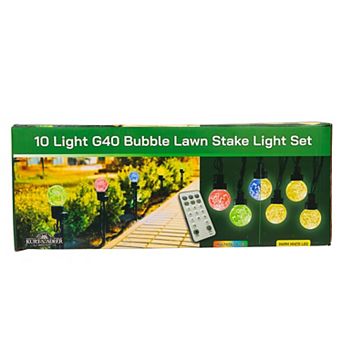 Kurt Adler 10 pk G40 Bubble Lawn Stake Light Set