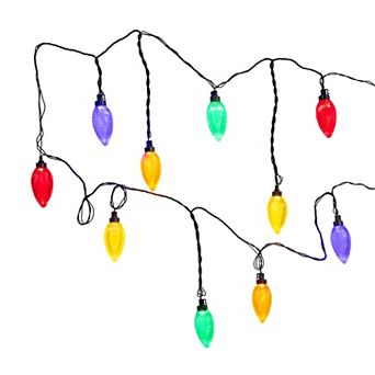 Kurt Adler 10-Light LED C9 Multicolor Bulb Yard Stakes Set