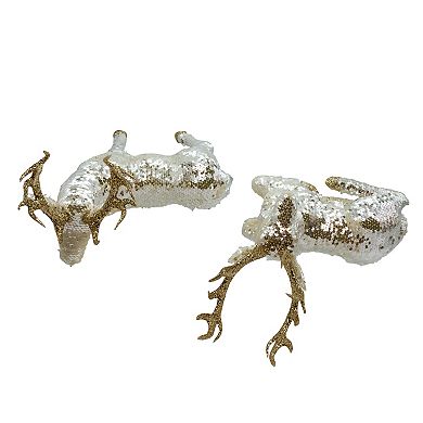 Kurt Adler Gold Standing & Lying Deer Table Decor Set