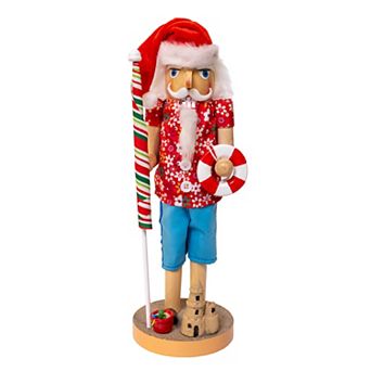 Kurt Adler 15-Inch Beach Santa Nutcracker Figurine Table Decor