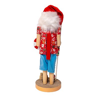 Kurt Adler 15-Inch Beach Santa Nutcracker Figurine Table Decor