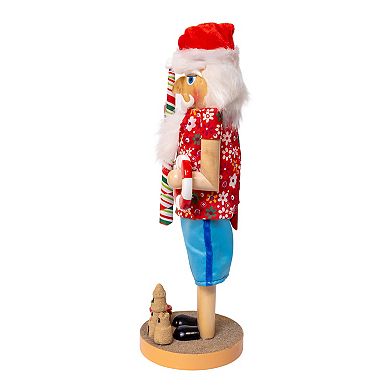 Kurt Adler 15-Inch Beach Santa Nutcracker Figurine Table Decor