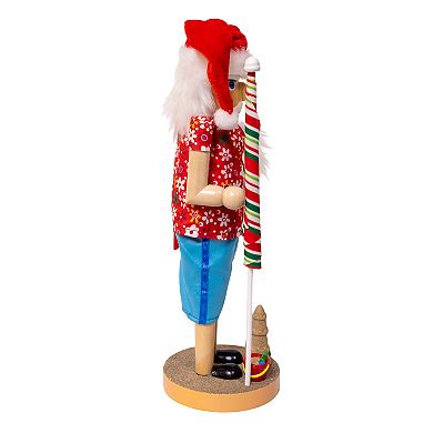 Kurt Adler 15-Inch Beach Santa Nutcracker Figurine Table Decor