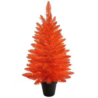 Kurt Adler 3-Foot Battery-Operated Pre-Lit Artificial Halloween Potted Tree