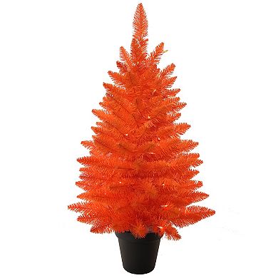 Kurt Adler 3-Foot Battery-Operated Pre-Lit Artificial Halloween Potted Tree