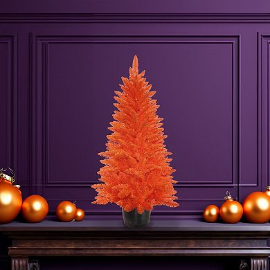 Kurt Adler 3-Foot Battery-Operated Pre-Lit Artificial Halloween Potted Tree