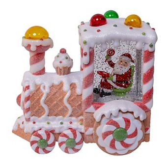 Kurt Adler 7.5-Inch Battery Operated USB LED Lighted Santa Train Lantern Table Decor