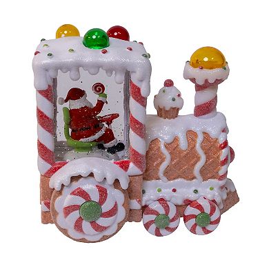 Kurt Adler 7.5-Inch Battery Operated USB LED Lighted Santa Train Lantern Table Decor