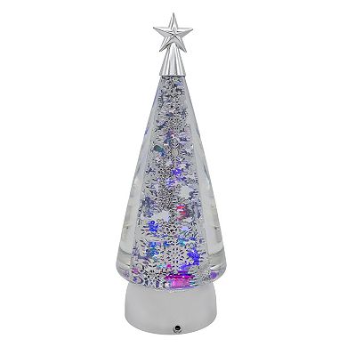 Kurt Adler 11.5-Inch USB LED Rotating Christmas Tree Table Decor