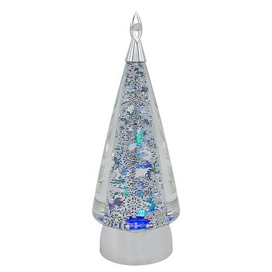 Kurt Adler 11.5-Inch USB LED Rotating Christmas Tree Table Decor