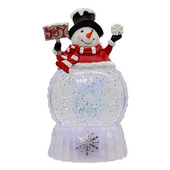 Kurt Adler 9.25-Inch Battery Operated USB Snowman Water Globe Table Decor