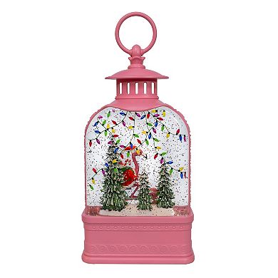 Kurt Adler 9.75-Inch LED Lighted Flamingo Motorcycle Water Lantern Table Decor