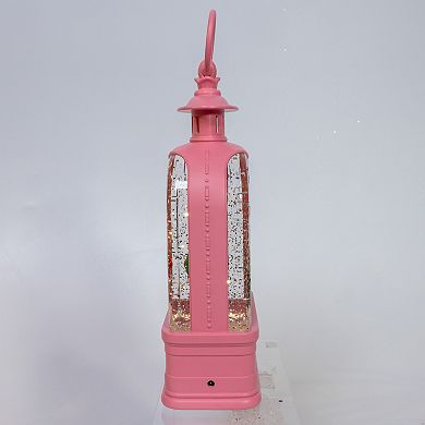 Kurt Adler 9.75-Inch LED Lighted Flamingo Motorcycle Water Lantern Table Decor