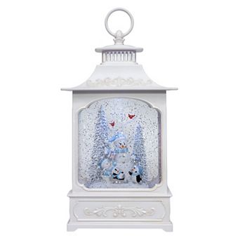 Kurt Adler 12.75-Inch LED Snowmen & Penguins Water Lantern Table Decor