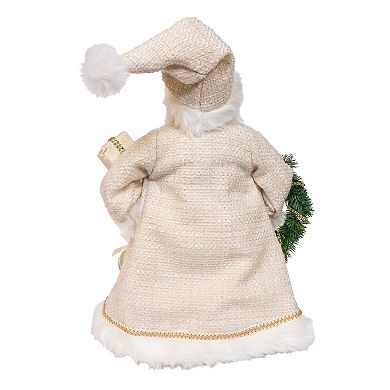 Kurt Adler 18-Inch Kringles Santa with Gift & Wreath Table Decor