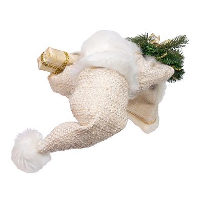 Kurt Adler 18-Inch Kringles Santa with Gift & Wreath Table Decor