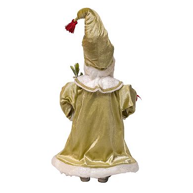 Kurt Adler 18-Inch Kringles Mistletoe Kisses Santa Table Decor