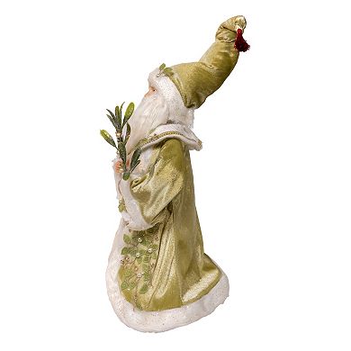 Kurt Adler 18-Inch Kringles Mistletoe Kisses Santa Table Decor