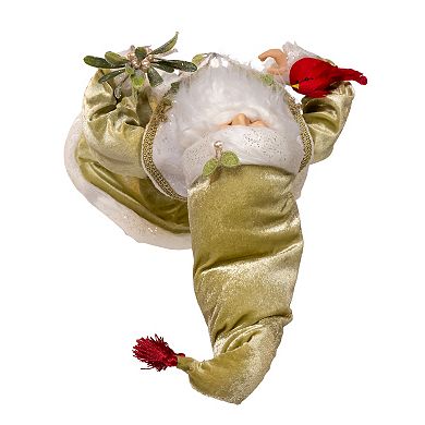 Kurt Adler 18-Inch Kringles Mistletoe Kisses Santa Table Decor