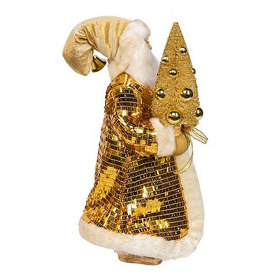 Kurt Adler Kringle Standing Santa with Tree Table Decor