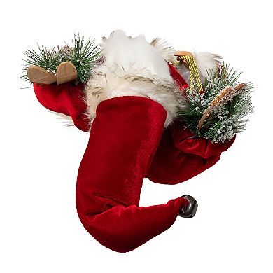 Kurt Adler Kringles Rustic Santa with Skis Figurine Table Decor