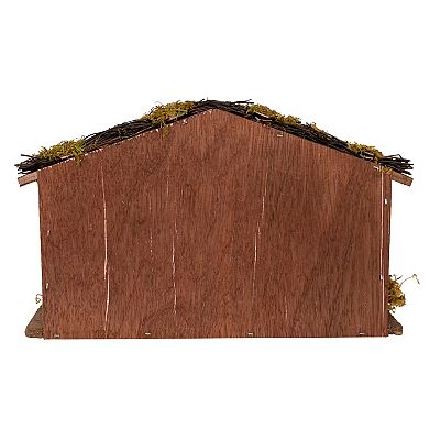 Kurt Adler 9-pc. Porcelain Nativity Figures with Wooden Stable Table Decor Set