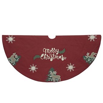 Kurt Adler 50-Inch Reindeer Applique Christmas Tree Skirt