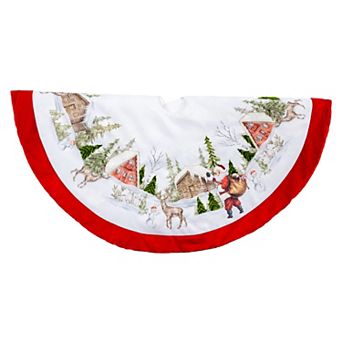 Kurt Adler 48-Inch Beaded Embroidered Christmas Tree Skirt