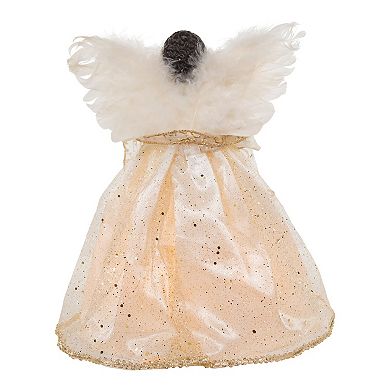 Kurt Adler 12-Inch 10-Light African American Angel Christmas Tree Topper