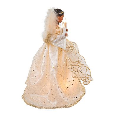 Kurt Adler 12-Inch 10-Light African American Angel Christmas Tree Topper