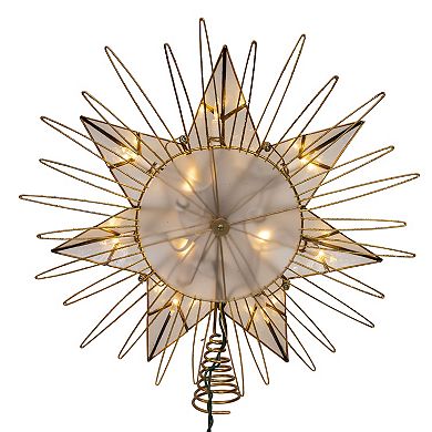 Kurt Adler 14-Inch 10-Light LED Gold Glittered Star Christmas Tree Topper