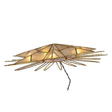 Kurt Adler 14-Inch 10-Light LED Gold Glittered Star Christmas Tree Topper