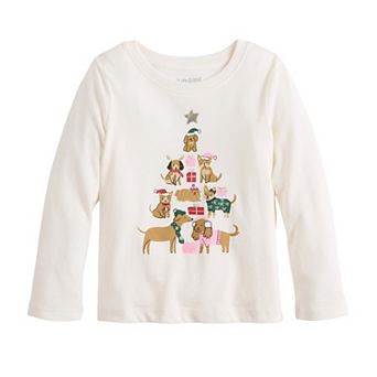 Baby & Toddler Girl Jumping Beans® Core Long Sleeve Holiday Graphic Tee