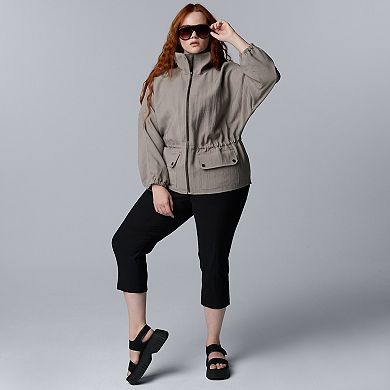 Plus Size Simply Vera Vera Wang Cinched Waist Utility Jacket