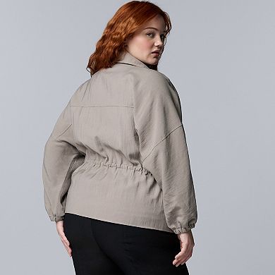 Plus Size Simply Vera Vera Wang Cinched Waist Utility Jacket