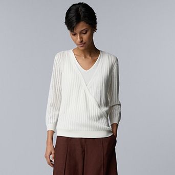 Women's Simply Vera Vera Wang 4 Way Pattern Stitch Cardigan