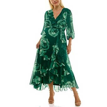 Plus Size Maison Tara Ruffle Faux Wrap Maxi Dress