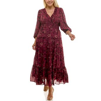 Plus Size Maison Tara Folkloric Print Maxi Dress