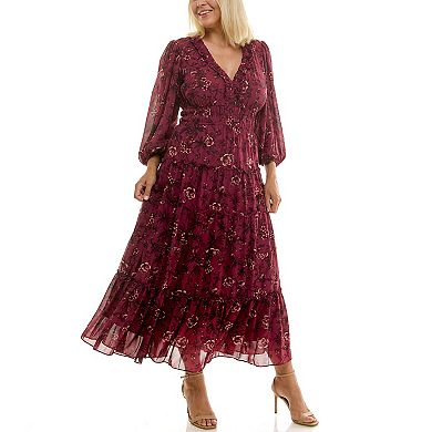 Plus Size Maison Tara Folkloric Print Maxi Dress