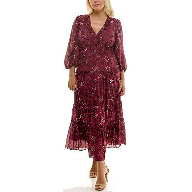 Plus Size Maison Tara Folkloric Print Maxi Dress