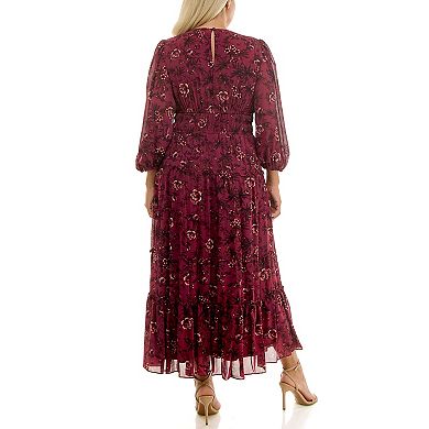 Plus Size Maison Tara Folkloric Print Maxi Dress