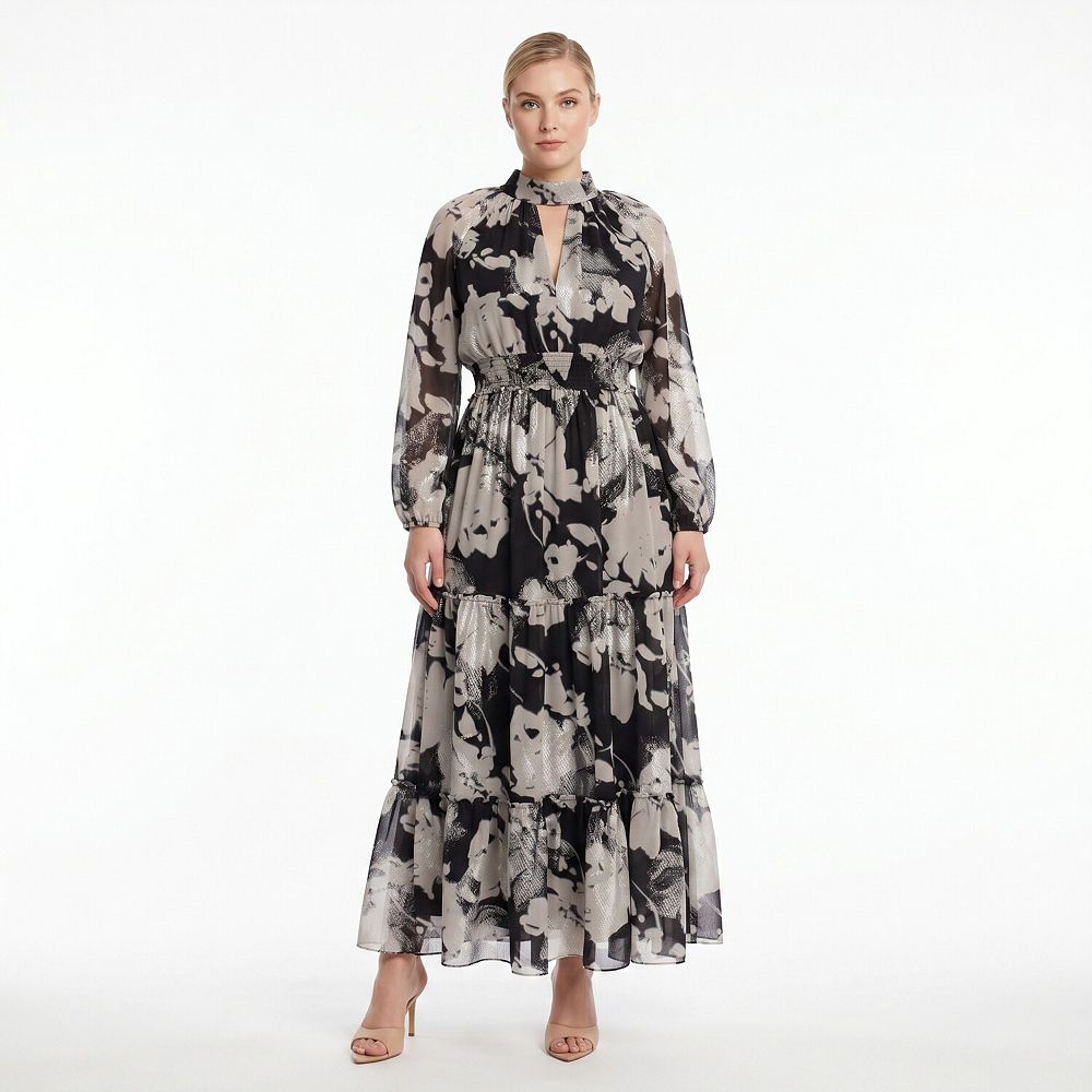 Plus Size Maison Tara Smocked Waist Maxi Dress