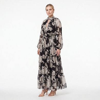 Plus Size Maison Tara Smocked Waist Maxi Dress