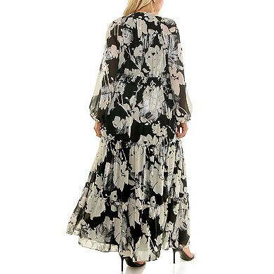 Plus Size Maison Tara Smocked Waist Maxi Dress