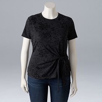 Plus Size Simply Vera Vera Wang Side Tie T-Shirt